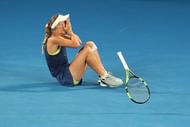 Wozniacki celebrates her maiden Grand Slam triumph